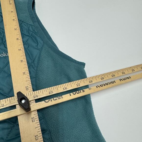 Columbia Vest Womens Small Blue Warmer Days Hooded Quilted Full Zip Thermal Coil - Picture 8 of 8